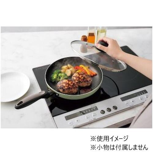 IO-06 niccotto ニコット ガラス蓋付きフライパン26cm セージグリーン 16326065 thumbnail 2