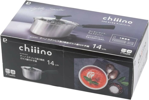 パール金属（PEARL LIFE） チーノ 片手鍋 14cm ガラス蓋付 IH対応 3層底 ステンレス製 HB-6570 thumbnail 5