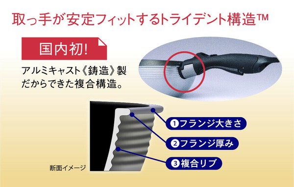 北陸アルミニウム（hokua） キャストバリウス 深型フライパン 22cm ガス火専用 A-3131 thumbnail 6