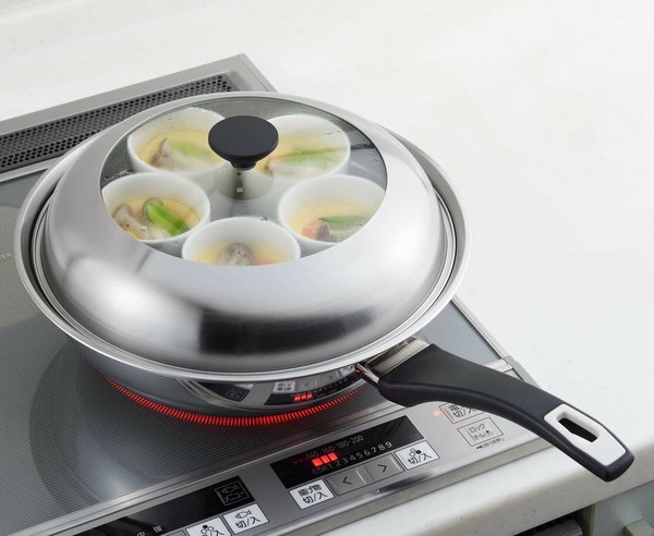 ヨシカワ（yoshikawa） 見える！フライパン用蒸し器24-26cm YJ3212 thumbnail 5