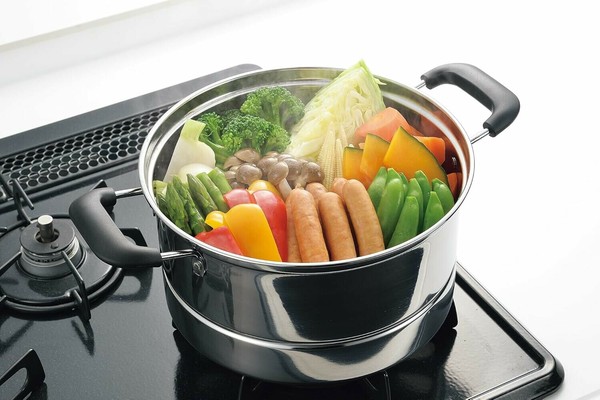 パール金属（PEARL LIFE） 蒸し処 ステンレス製 ガラス蓋付 深型鍋 22cm HC-529 thumbnail 4