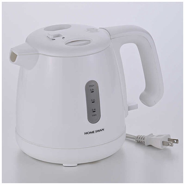 タマハシ HOME SWAN 電気ケトル 800ml ホワイト SYK-08W 転倒湯漏れ防止機能付き thumbnail 4