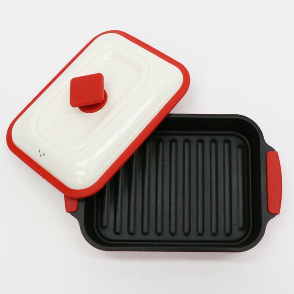 HIRO CORPORATION（ヒロコーポレーション） Modéré 電子レンジ調理器 角型 レッド HTO-8957 thumbnail 7