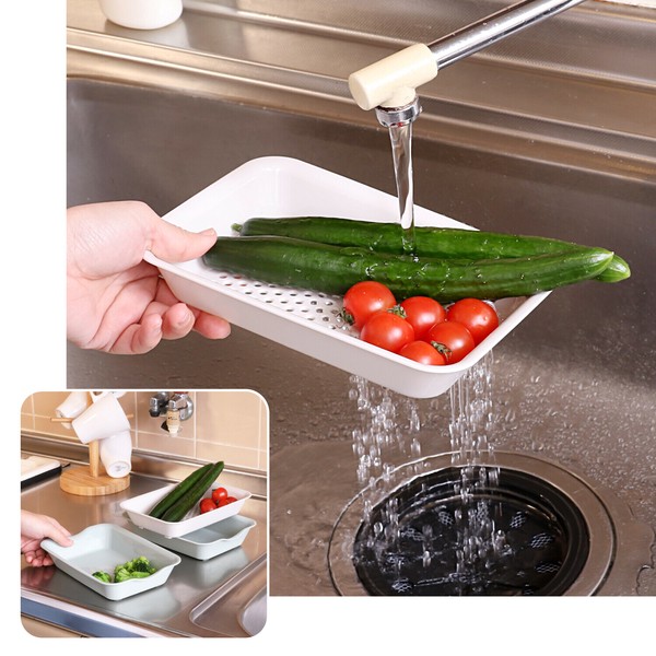 Astro（アストロ） バット ざる グリーン 3個組(バット×2・水切りザル×1) 抗菌 電子レンジ対応 510-38 thumbnail 5