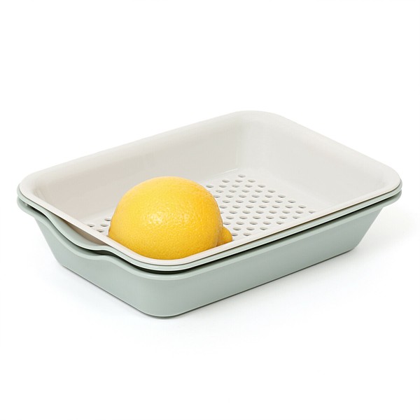 Astro（アストロ） バット ざる グリーン 3個組(バット×2・水切りザル×1) 抗菌 電子レンジ対応 510-38 thumbnail 6