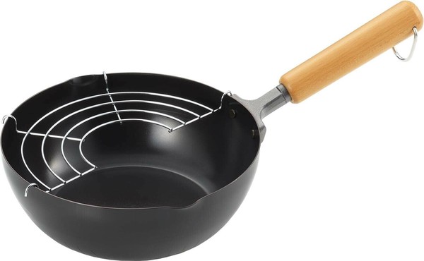 ヨシカワ（yoshikawa） NEW グルメパワー 木柄 炒め鍋兼天ぷら鍋 20cm 鉄製 打ち出し SJ3169 thumbnail 2
