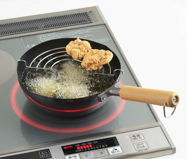 ヨシカワ（yoshikawa） NEW グルメパワー 木柄 炒め鍋兼天ぷら鍋 20cm 鉄製 打ち出し SJ3169 thumbnail 4