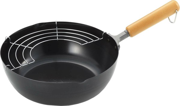ヨシカワ（yoshikawa） NEW グルメパワー 木柄 炒め鍋兼天ぷら鍋 20cm 鉄製 打ち出し SJ3169 thumbnail 8