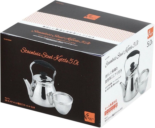 パール金属（PEARL LIFE） モルティ 広口ケットル 茶こしアミ付 5.0L 18-8 ステンレス製 HB-5644 thumbnail 3