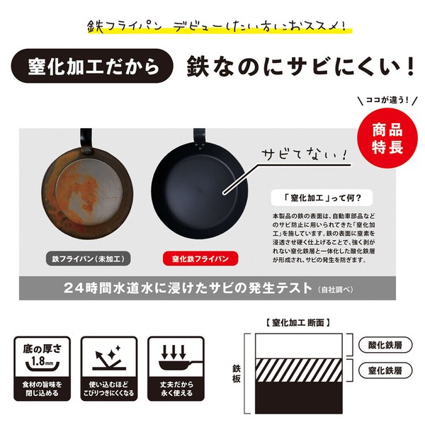 菊屋（KIKUYA） あなた色に染まる 鉄フライパン 窒化加工 28cm K-107 thumbnail 8