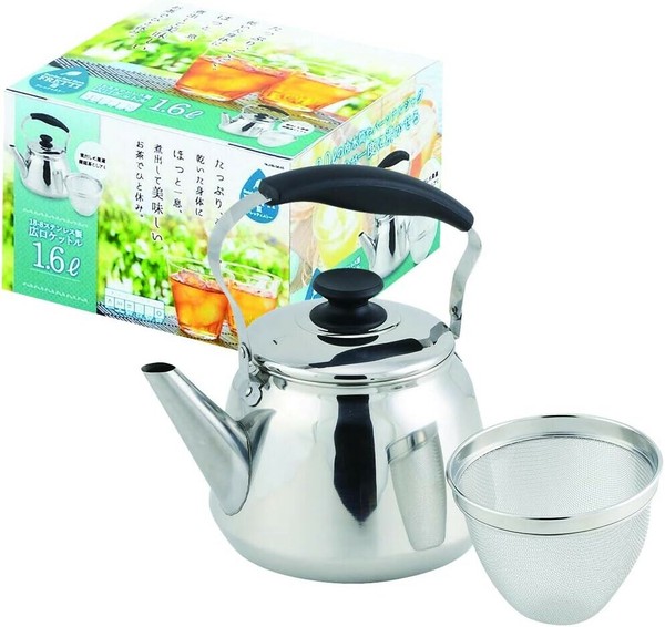 パール金属（PEARL LIFE） フレッティIII 広口 ケットル 茶こしアミ付 5.0L 18-8 ステンレス製 IH対応 HB-5647 thumbnail 4