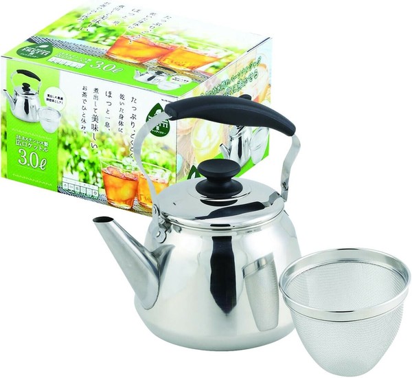 パール金属（PEARL LIFE） フレッティIII 広口 ケットル 茶こしアミ付 5.0L 18-8 ステンレス製 IH対応 HB-5647 thumbnail 9