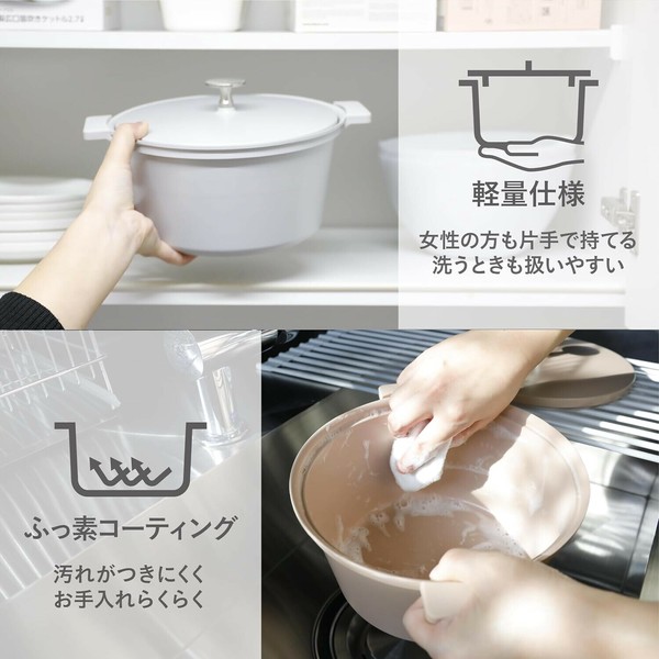 CB JAPAN（シービージャパン） ムポット軽量無水調理鍋 20cm グレー thumbnail 5