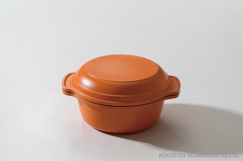 北陸アルミニウム（hokua） ワンズポット （オーブントースター専用ごはん鍋） ビターオレンジ14cm thumbnail 2