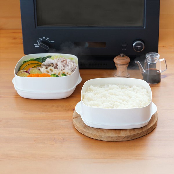 ふたしなセイロ BIG 電子レンジ調理器 2品同時調理 日本製 510-60 thumbnail 9