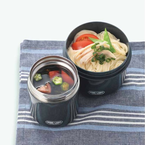 パール金属（PEARL LIFE） ホームレーベル 弁当箱 ランチジャー 麺の弁当箱&つゆポット ネイビー DC-6066 thumbnail 3