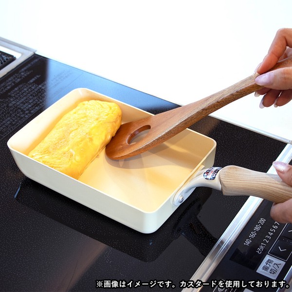 卵焼き器 13×18cm エッグパン IH ガス火対応 セラミック 軽量 ピンク NQ-431 セラミック毎日パン thumbnail 3