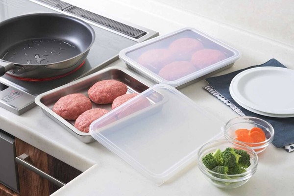 ヨシカワ（yoshikawa） ステンレス 浅型バットセット 2pcs 蓋×2・アミ×1 日本製 SJ3659 thumbnail 7