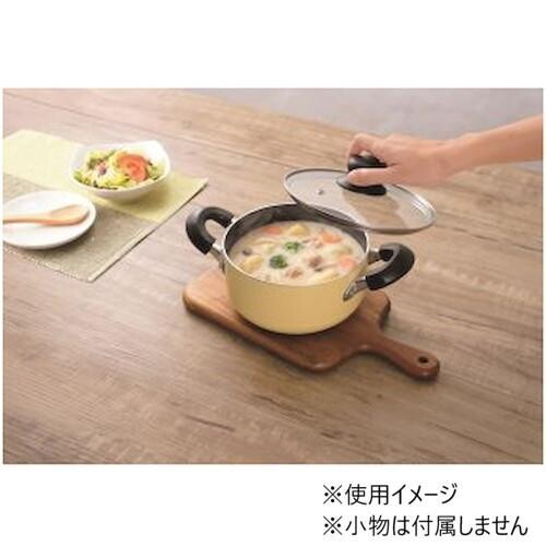 IO-16 niccotto ニコット マーブル両手鍋18cm クリームイエロー 16336065 thumbnail 2